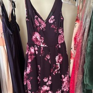 floral purple formal dress